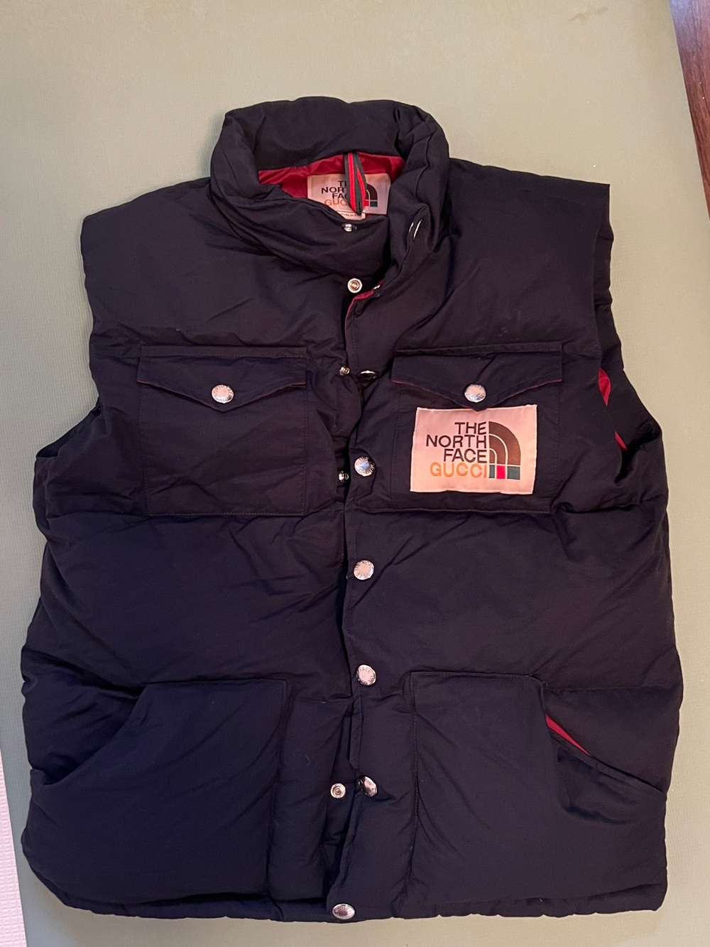 The North Face x Gucci Black Quilted Puffer Vest